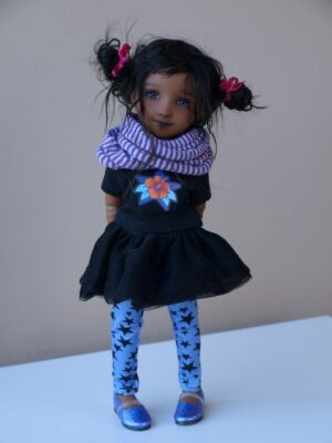 ruby red doll big scarf blue socks