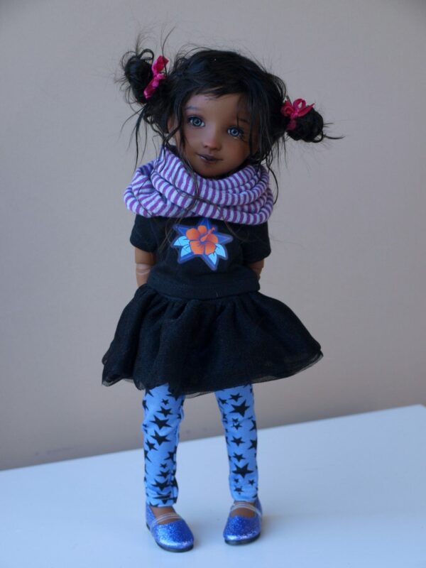 ruby red doll big scarf blue socks