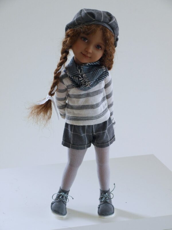 ruby red doll blue beret blue shoes