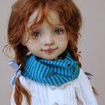ruby red doll blue scarf
