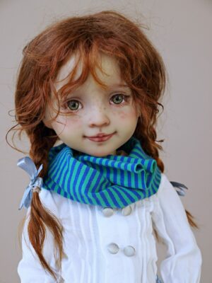 ruby red doll blue scarf