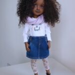 ruby red doll jeans skirt