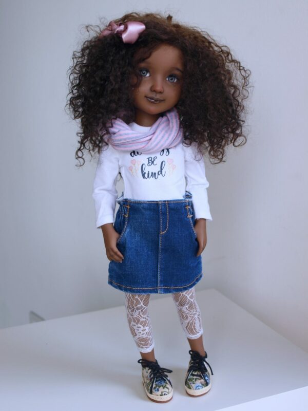 ruby red doll jeans skirt